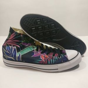 New Mens Converse CTAS HI Floral FUCHSIA Shoes
